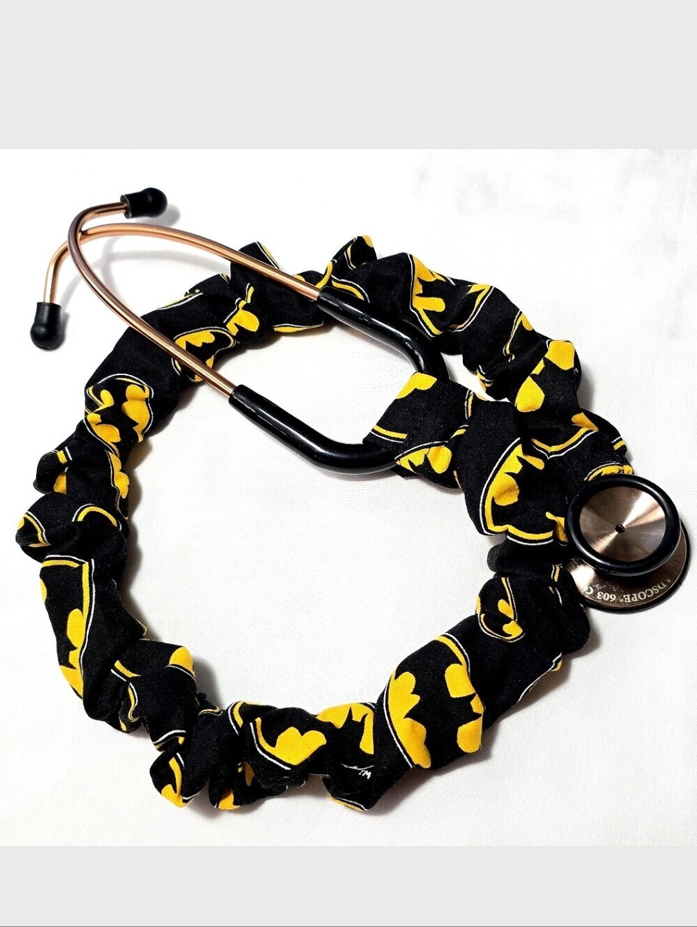 Handmade Batman Superhero Black Stethoscope Sleeve: Washable Cotton Cover